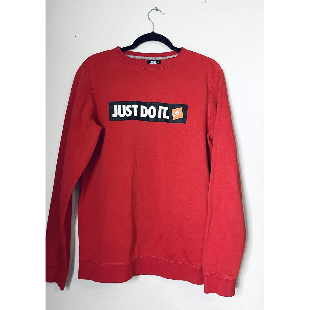 Nike "Just‎ Do It" Y2K Box Logo Graphic Crewneck Sweatshirt - Men's Size Medium
